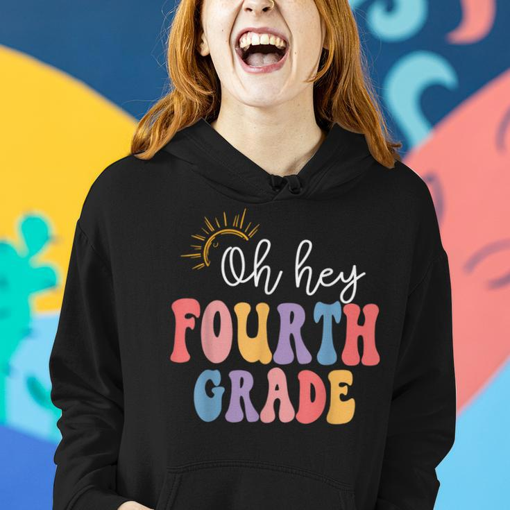 Oh Hey Fourth Grade Groovy 4Th Grade Teacher Back To School Women Hoodie Gifts for Her