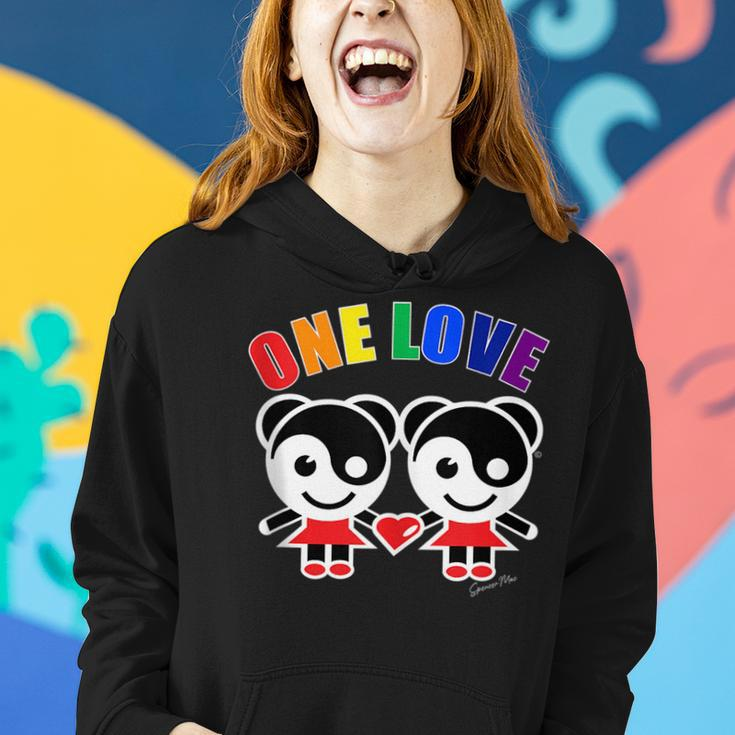 One Love Rainbow Yingyang Lesbian Gay Pride Lgbt Girls Heart Women Hoodie Gifts for Her