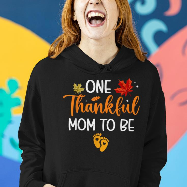 One Thankful Mom To Be Thanksgiving Pregnancy Announcement Women Hoodie Gifts for Her