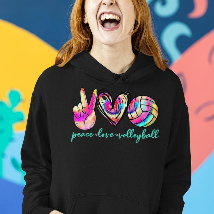 Peace Love Volleyball Player Tie Dye Style Women N Girls Women Hoodie Gifts for Her