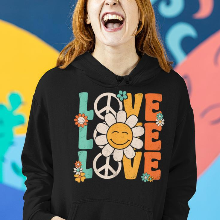 Peace Sign Love 60S 70S 80S Costume Groovy Theme Party Women Hoodie Gifts for Her