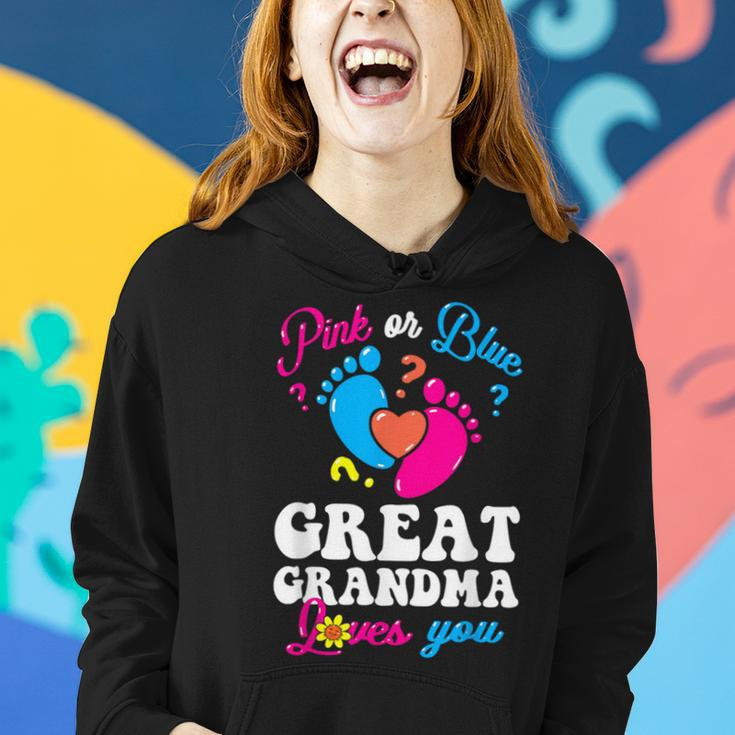 Pink Or Blue Great Grandma Love You Baby Gender Reveal Party Women Hoodie Gifts for Her