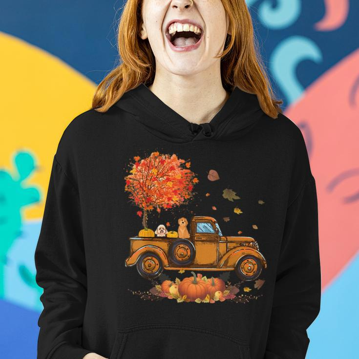 Poodle Pumpkins Truck Autumn Leaf Fall Thanksgiving Fall Thanksgiving Women Hoodie Gifts for Her