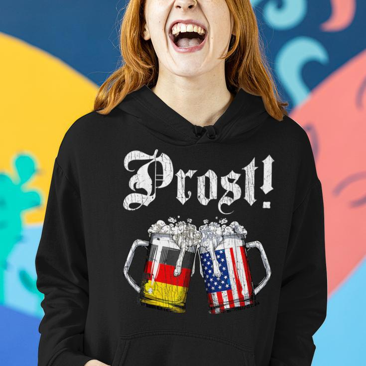 Prost Beer German American Flag Oktoberfest Women Hoodie Gifts for Her
