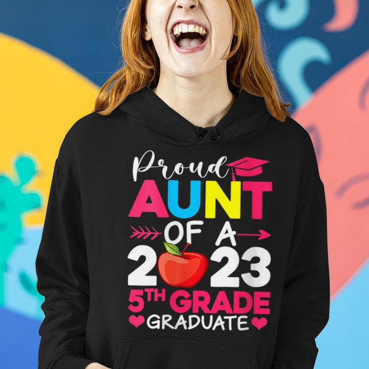 Proud Aunt Of 2023 5Th Grade Graduate Funny Graduation Women Hoodie Gifts for Her