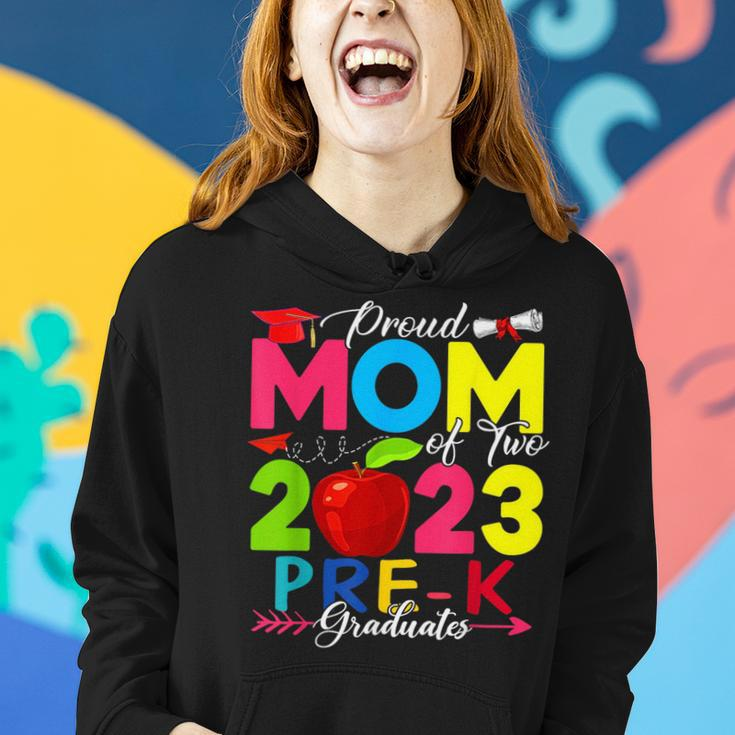 Proud Mom Of Two 2023 Pre-K Graduates Costume Family Women Hoodie Gifts for Her