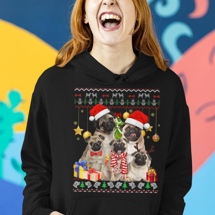 Pug Ugly Christmas Sweater Santa Hat Women Hoodie Gifts for Her