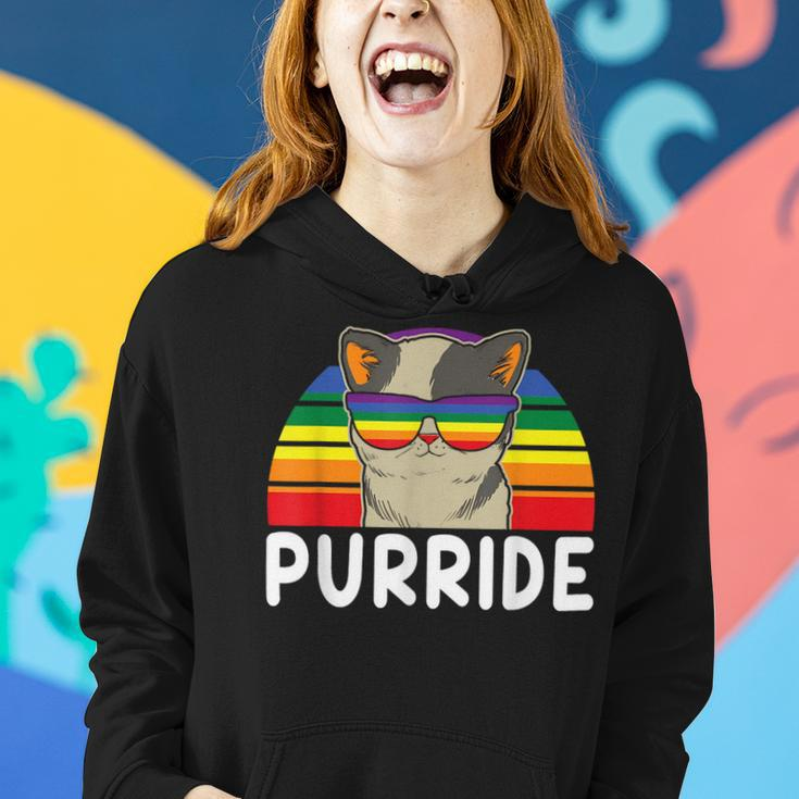 Purride Funny Cat Mommy Cat Mom Colorful Cat With Sunglass Women Hoodie Gifts for Her