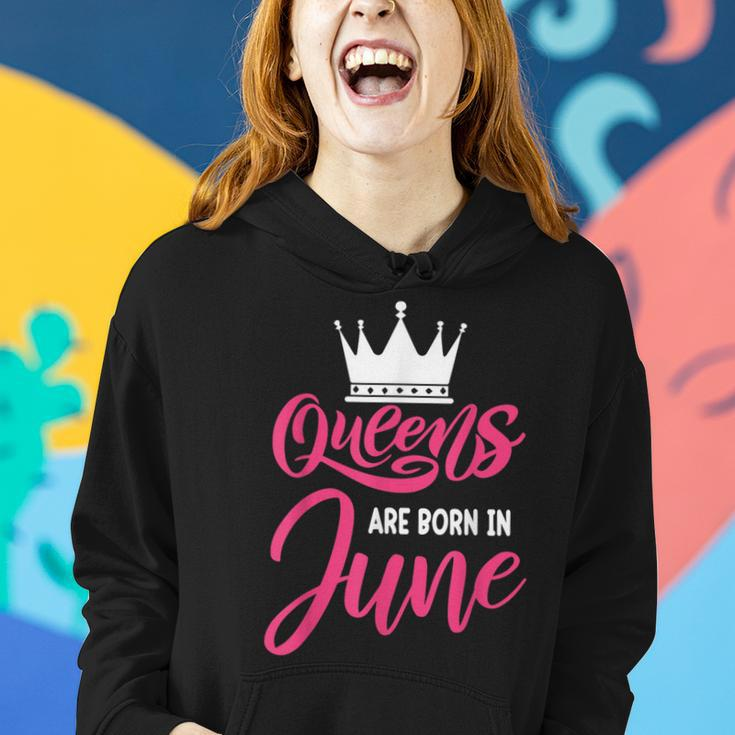 Queen Are Born In June Happy Birthday Women Queen Crown Women Hoodie Gifts for Her