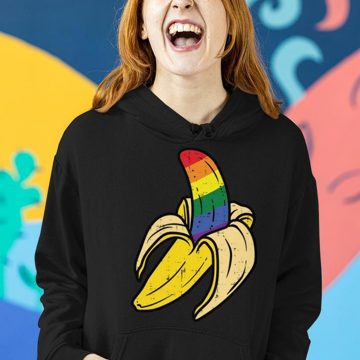 Rainbow Flag Banana Gay Pride Ally Lgbtq Lgbt Men Pup Women Hoodie Gifts for Her