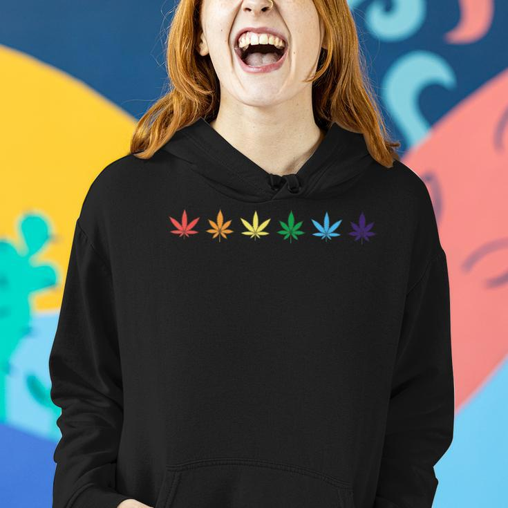 Rainbow Marijuana Cannabis Weed Lgbt Pride Ally Women Hoodie Gifts for Her