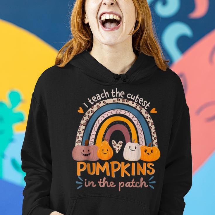 Rainbow I Teach The Cutest Pumpkins In The Patch Fall Season Women Hoodie Gifts for Her