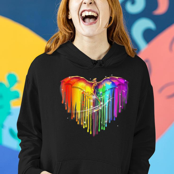 Rainbows Dragons Heart For Lgbt Gay Lesian Pride Women Hoodie Gifts for Her