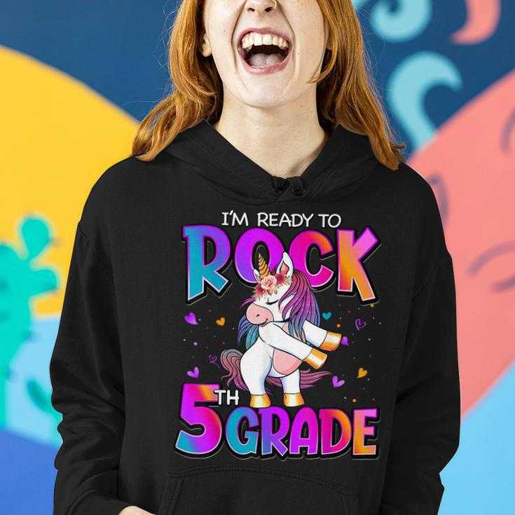 Im Ready To Rock 5Th Grade Unicorn Back To School Girls Women Hoodie Gifts for Her