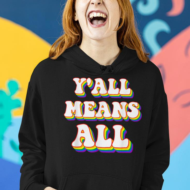 Retro Lgbt Yall Rainbow Lesbian Gay Ally Pride Means All Women Hoodie Gifts for Her