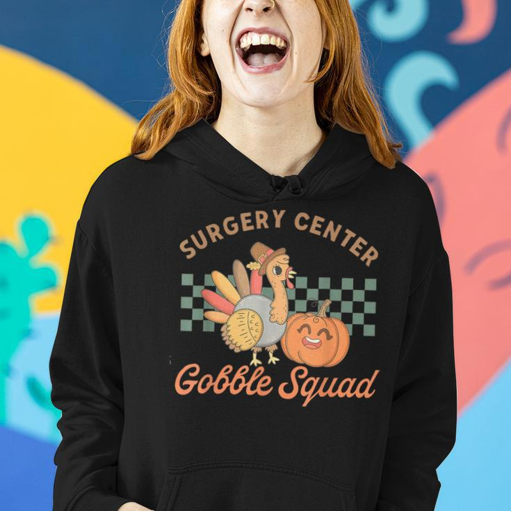Retro Surgery Center Gobble Squad Turkey Thanksgiving Women Women Hoodie Gifts for Her