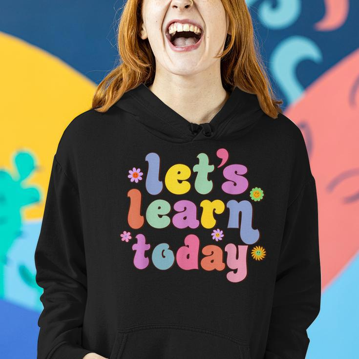 Retro Vintage Lets Learn Today Funny Teacher Inspirational Women Hoodie Gifts for Her