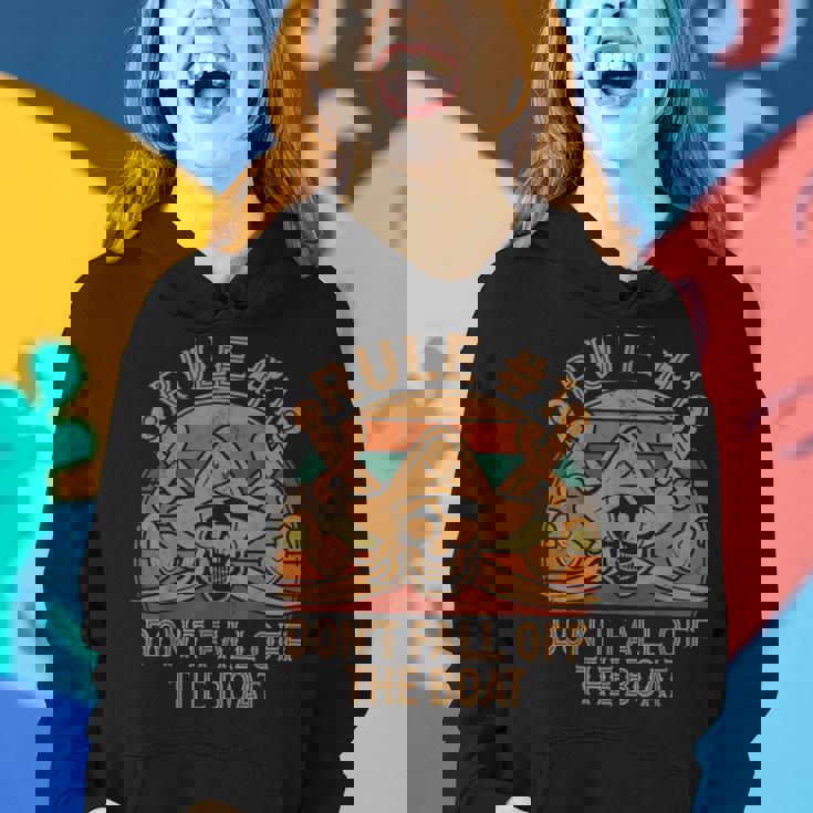 Rule 1 Don't Fall Off The Boat Pirate Dad Halloween Halloween Women Hoodie Gifts for Her