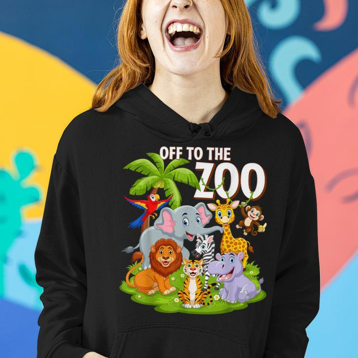 Safari Zoo Birthday Party Wild Zoo Animals Teacher Toddlers Women Hoodie Gifts for Her