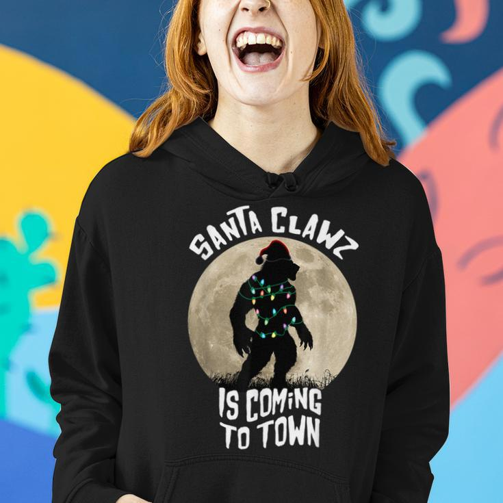 Santa Clawz Is Coming To Town Werewolf Christmas Lights Christmas Women Hoodie Gifts for Her