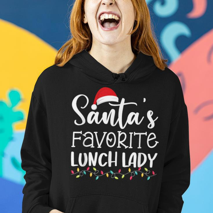 Santa's Favorite Lunch Lady Ugly Sweater Christmas Women Hoodie Gifts for Her