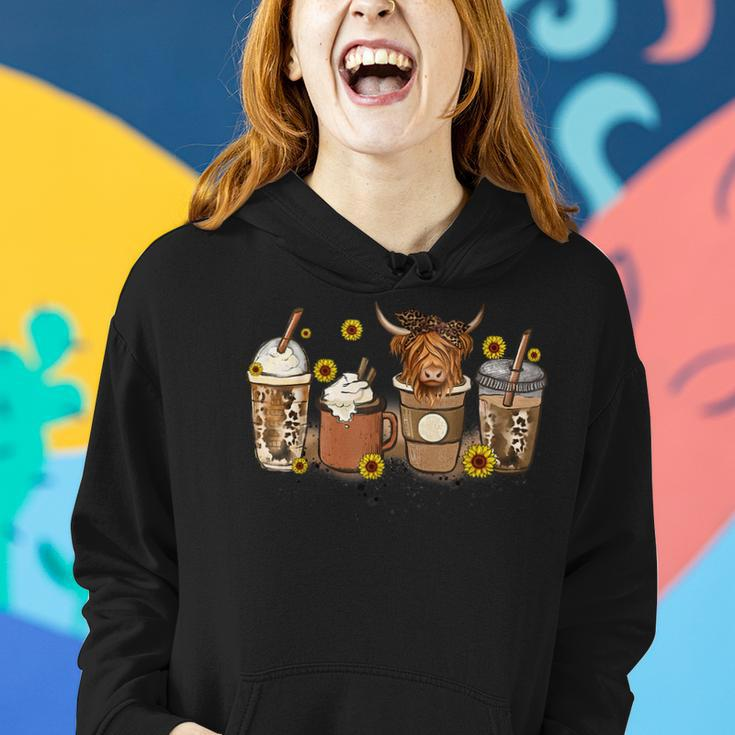 Scottish Highland Cow Sunflower Fall Vibes Coffee Lover For Coffee Lovers Women Hoodie Gifts for Her