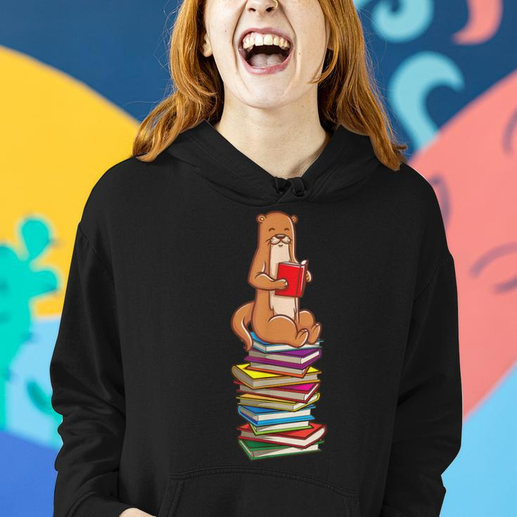 Sea Otter Book Reading For Bookworm Teachers Women Hoodie Gifts for Her