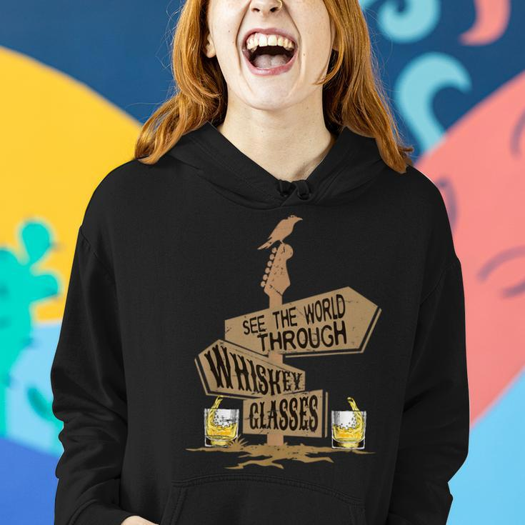 See The World Through Whiskey Glasses Women Hoodie Gifts for Her