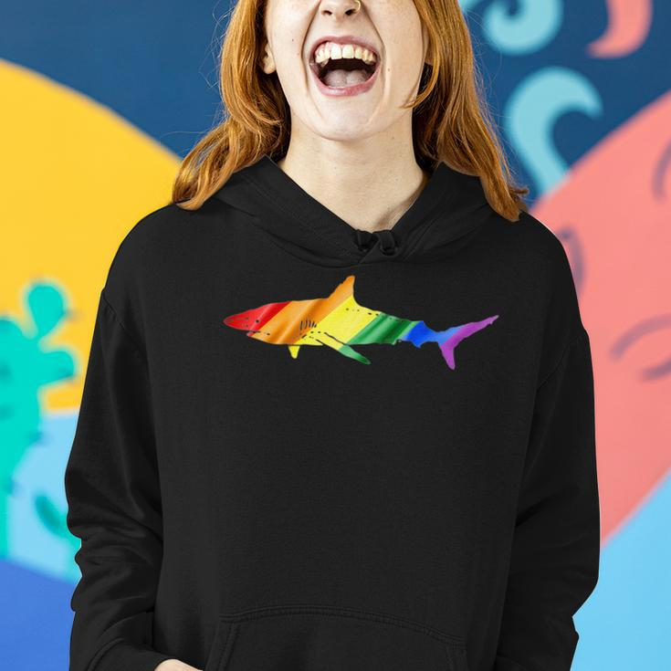 Shark Rainbow FlagGay Pride Cool Shark Women Hoodie Gifts for Her