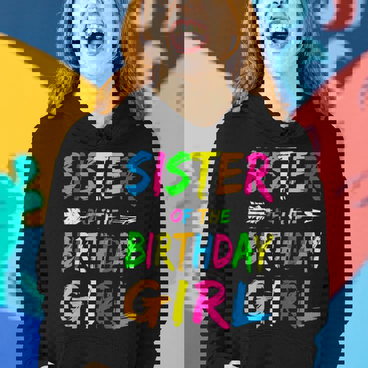 Sister Of The Birthday Girl Glows Retro 80S Party Women Hoodie Gifts for Her