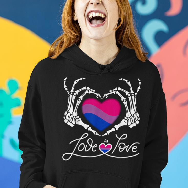 Skeleton Heart Love Is Love Lgbt Bisexual Pride Month Women Women Hoodie Gifts for Her