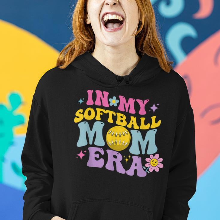 In My Softball Mom Era Retro Groovy Mom Life For Game Day Women Hoodie Gifts for Her