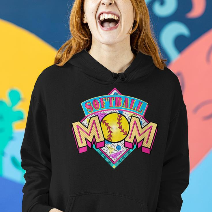 Softball Mom Retro 80S 90S Mothers Day Softball Mama Gifts For Mom Funny Gifts Women Hoodie Gifts for Her