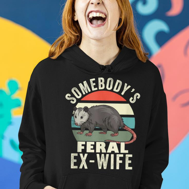Somebodys Feral Ex Wife Funny Divorce Retro Feral Cat Mom Gifts For Mom Funny Gifts Women Hoodie Gifts for Her
