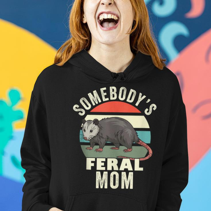 Somebodys Feral Mom Funny Mother Retro Feral Cat Mama Gifts For Mom Funny Gifts Women Hoodie Gifts for Her