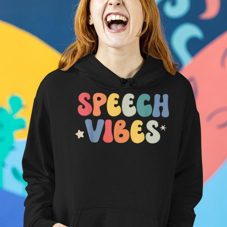 Speech Therapy Vibes Language Pathologist School Slp Women Hoodie Gifts for Her