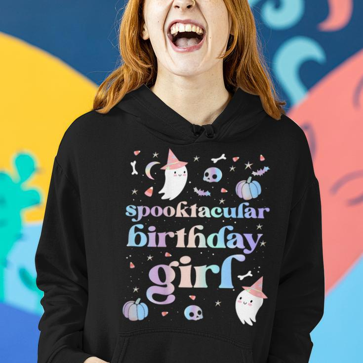 Spooktacular Birthday Girl Cute Ghost Halloween Party Retro Women Hoodie Gifts for Her