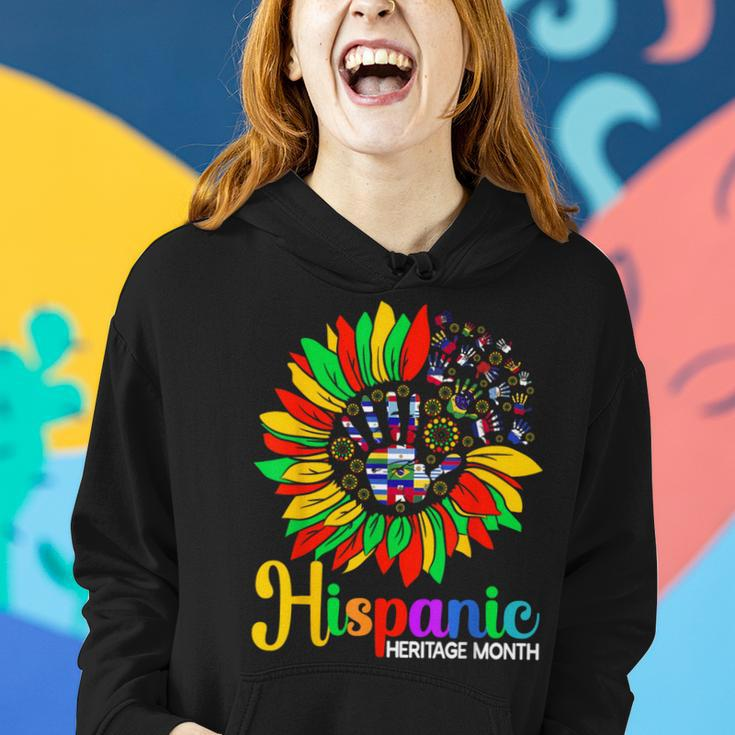 Sunflower Latino Hispanic Heritage Month Roots And Flags Women Hoodie Gifts for Her