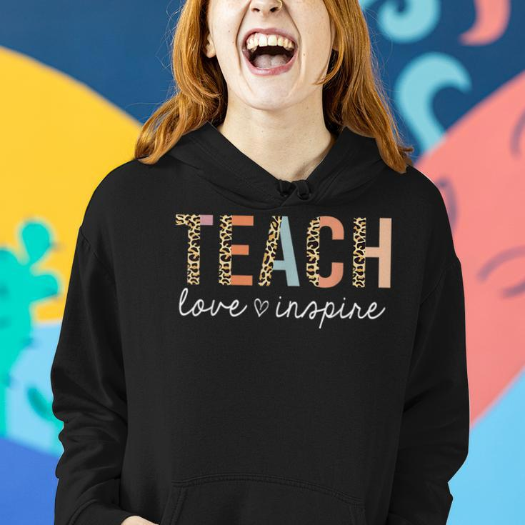 Teach Love Inspire Back To School Men Women Teacher Women Hoodie Gifts for Her