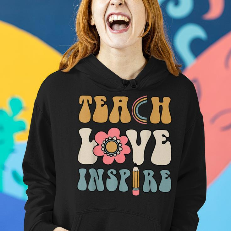 Teach Love Inspire Back To School Cute Teacher Women Hoodie Gifts for Her