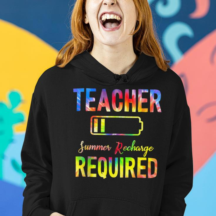 Teacher Summer Recharge Required Tie Dye Teacher Vacation Women Hoodie Gifts for Her