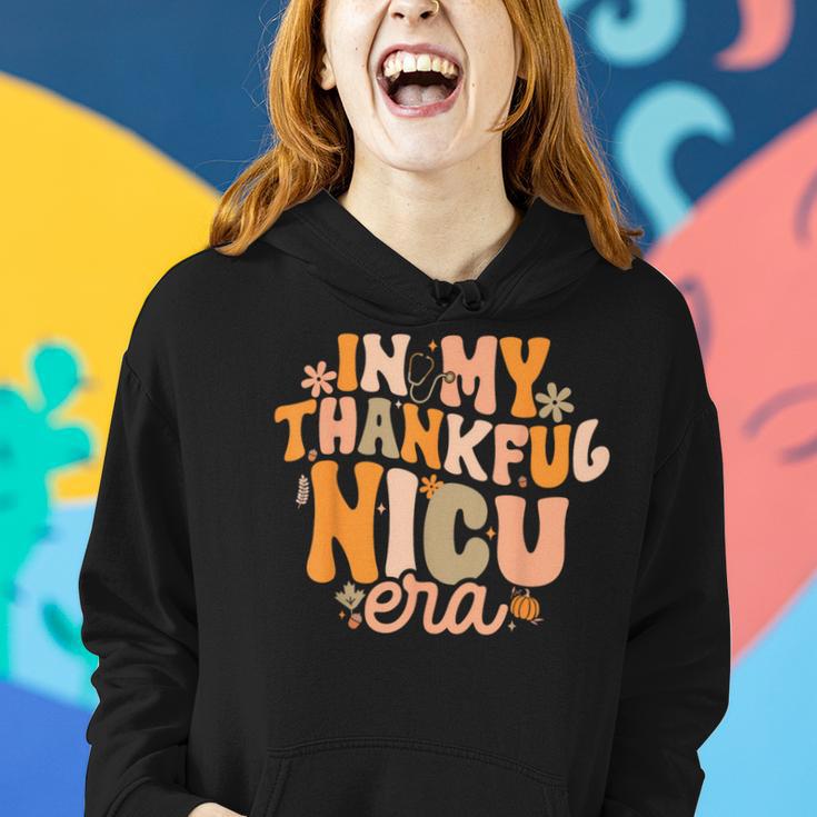 In My Thankful Nicu Era Groovy Nicu Nurse Fall Thanksgiving Women Hoodie Gifts for Her