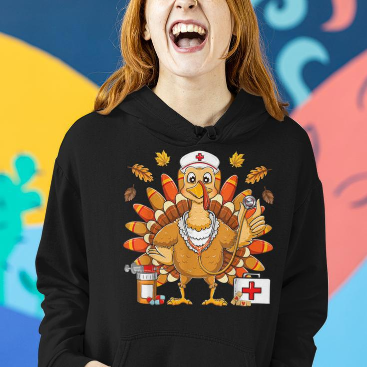 Thanksgiving Turkey Nurse Holiday Nursing Scrub Tops Women Women Hoodie Gifts for Her