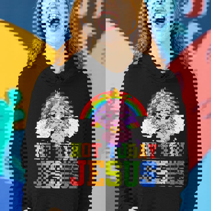 Today Not Jesus Cute Baphomet Lbgt Satan Goat Gay Pride Women Hoodie Gifts for Her Today Not Jesus Cute Baphomet Lbgt Satan Goat Gay Pride Women Hoodie Gifts for Her