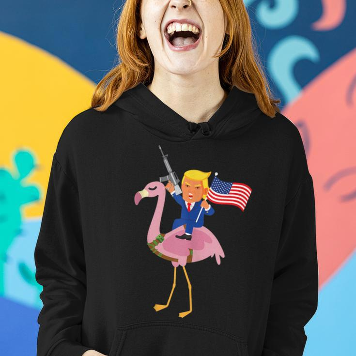 Trump Flamingo Gun Merica 2020 Election Maga Republican Women Hoodie Gifts for Her
