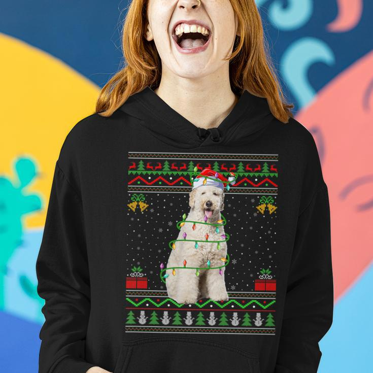 Ugly Xmas Sweater Style Santa Labradoodle Dog Christmas Women Hoodie Gifts for Her
