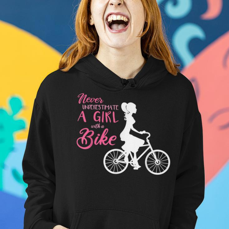 Never Underestimate A Girl With A Bike Girl Women Hoodie Gifts for Her