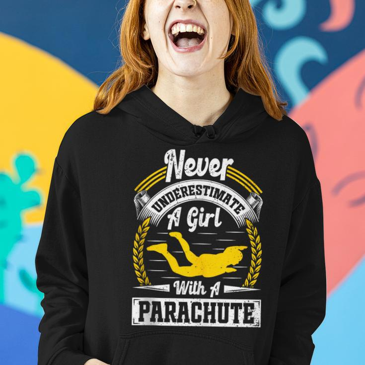 Never Underestimate A Girl With A Parachute Skydiving Women Hoodie Gifts for Her