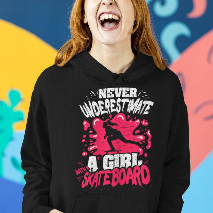 Never Underestimate A Girl With A Skateboard Women Hoodie Gifts for Her