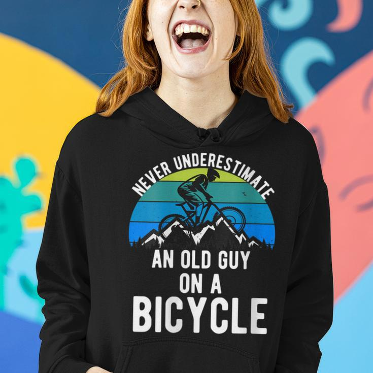 Never Underestimate An Old Guy On A Bike Mountain Mens Women Hoodie Gifts for Her